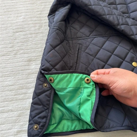 Ralph Lauren Quilted Navy Blazer Jacket with Green Lining - Picture 6 of 14